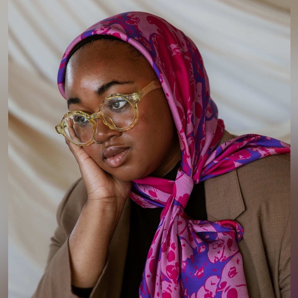 VELA Scarves 100% Mulberry Silk Lava Lamp Hijab Square size